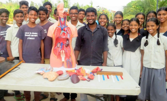 older students at science lesson