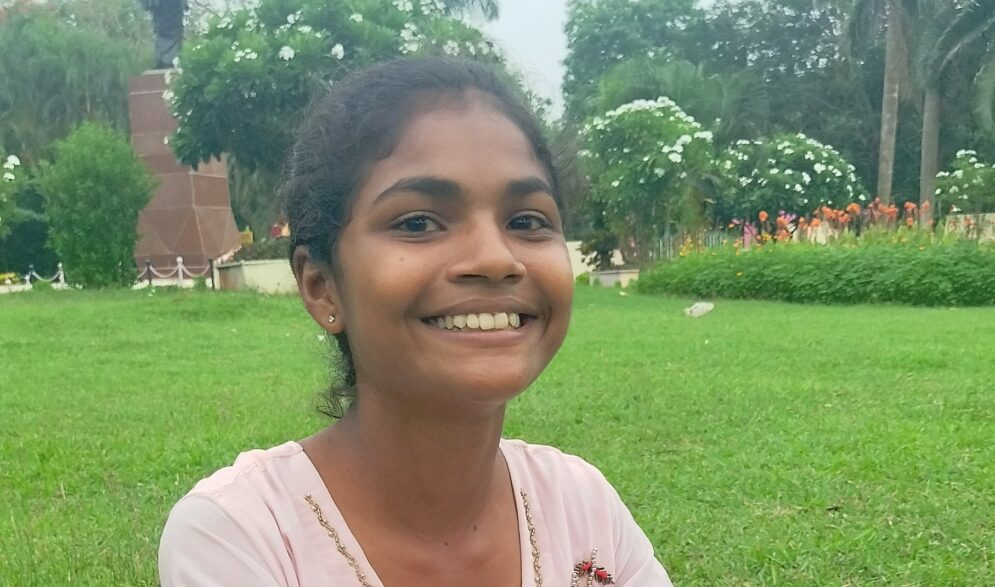 A young girl heads to Junior College in India