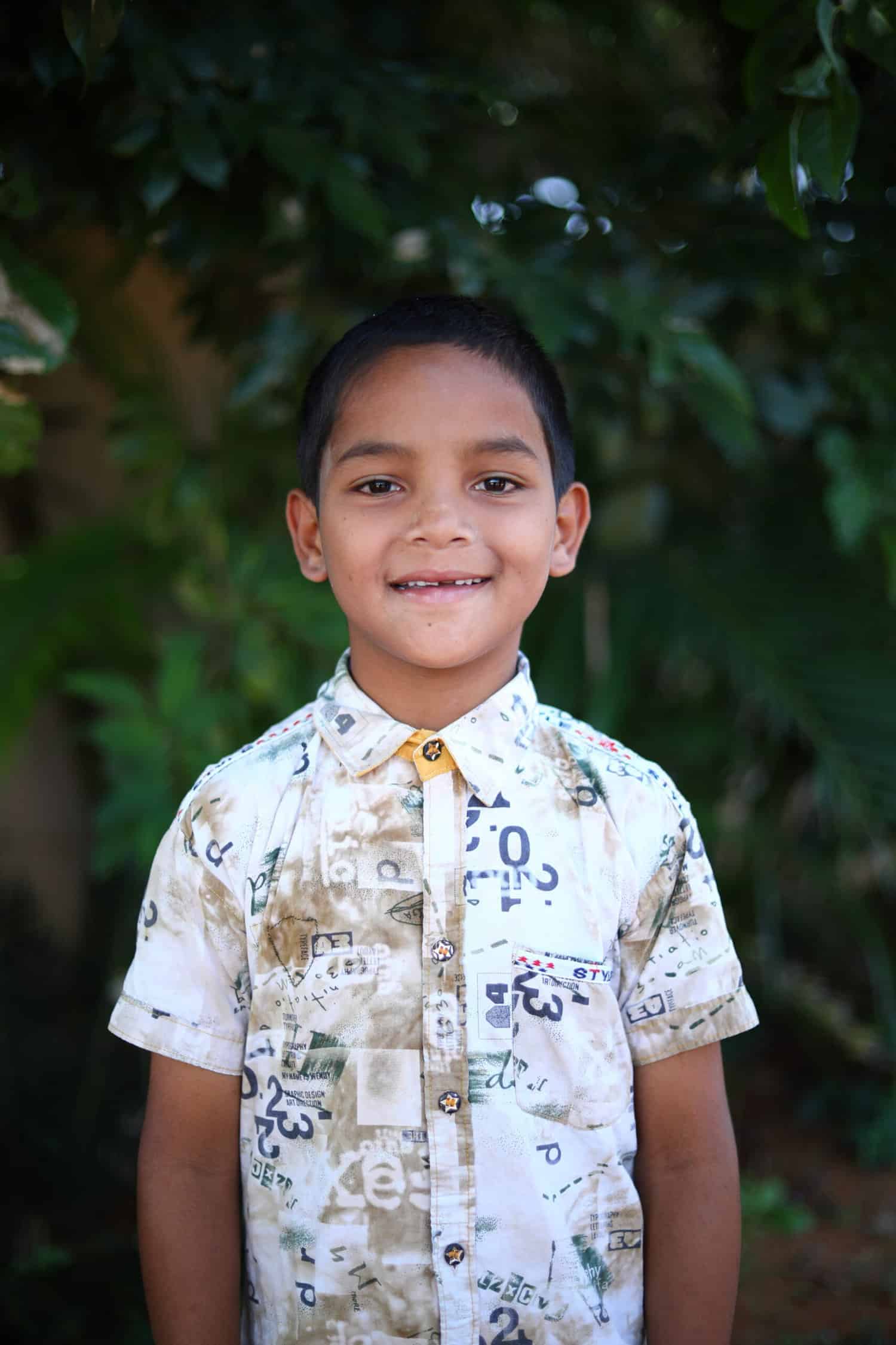 1st grade boy in Children of Faith in India