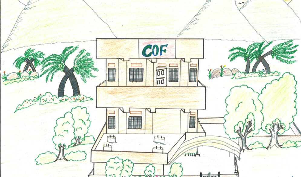 A 10th grade student has drawn the Children of Faith Home in India