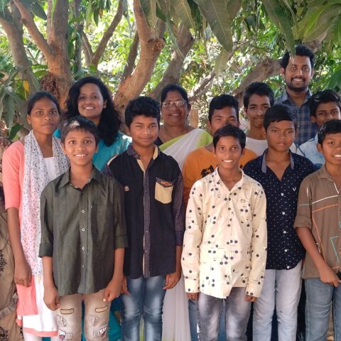 Teachers and students at Children of Faith in India