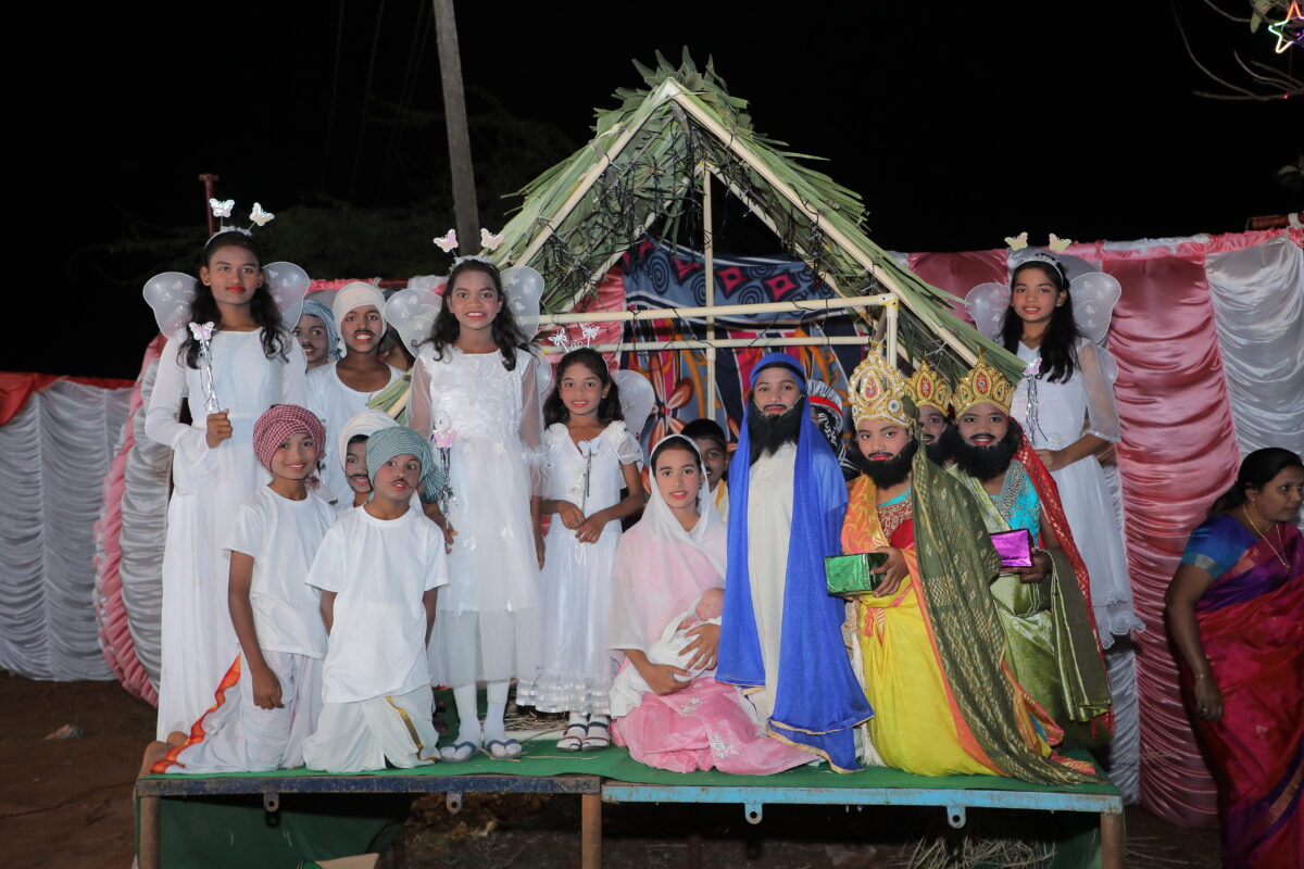 Children of Faith in India Celebrates Christmas with a Nativity Scene