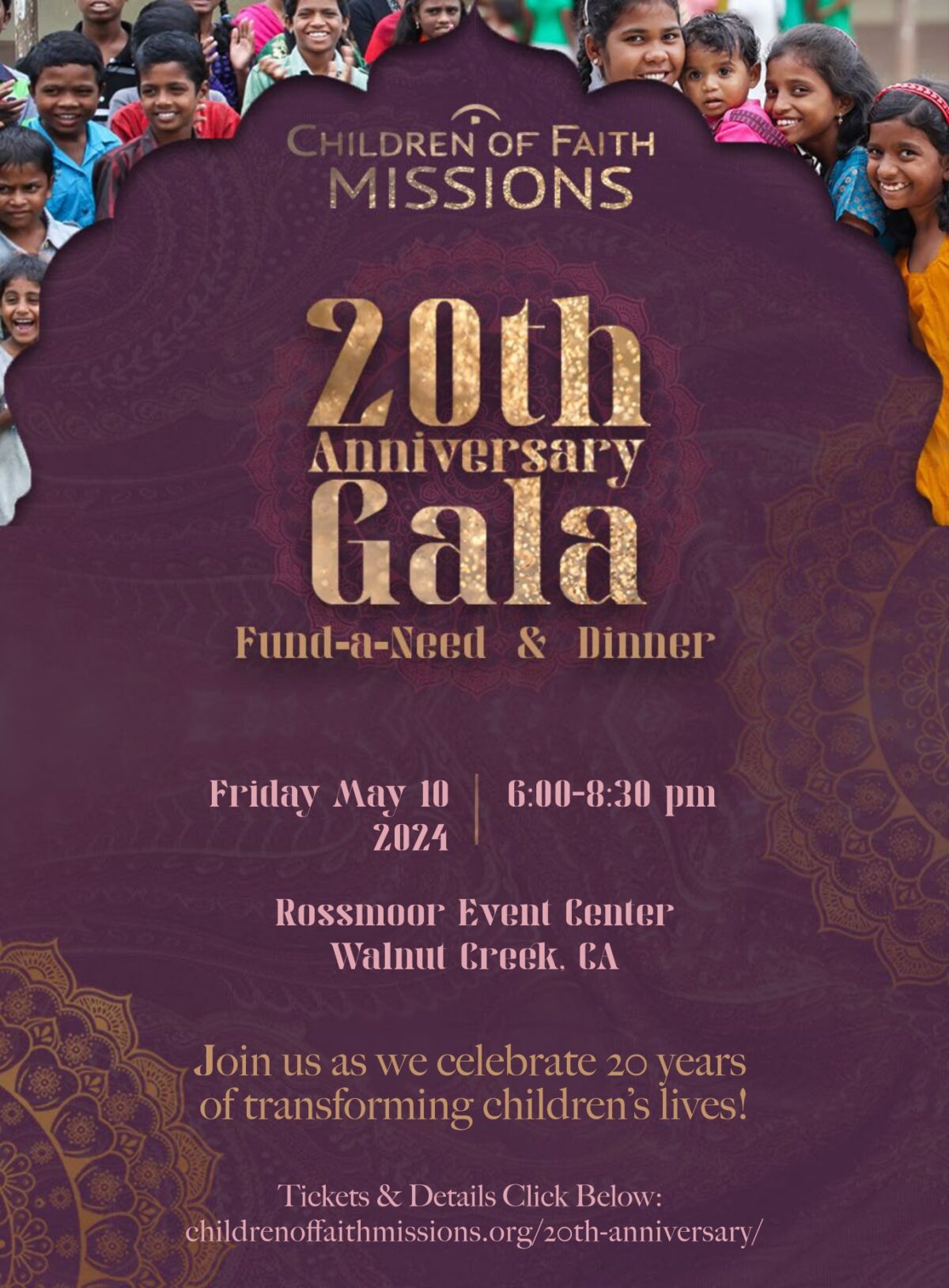 Invitation to 20th Anniversary Gala on May 10, 2024