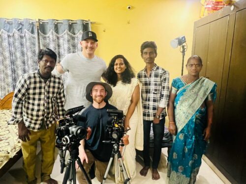 Filming a young college student about his experience at Children of Faith in India