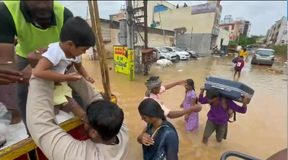 Severe flooding in Vijayawada