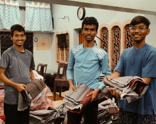 Youth from the Children of Faith home distributed needed supplies to the victims of a nearby flood