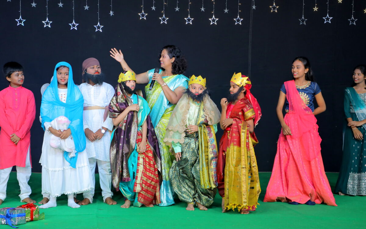 Children acted out the Christmas Story at Children of Faith in India