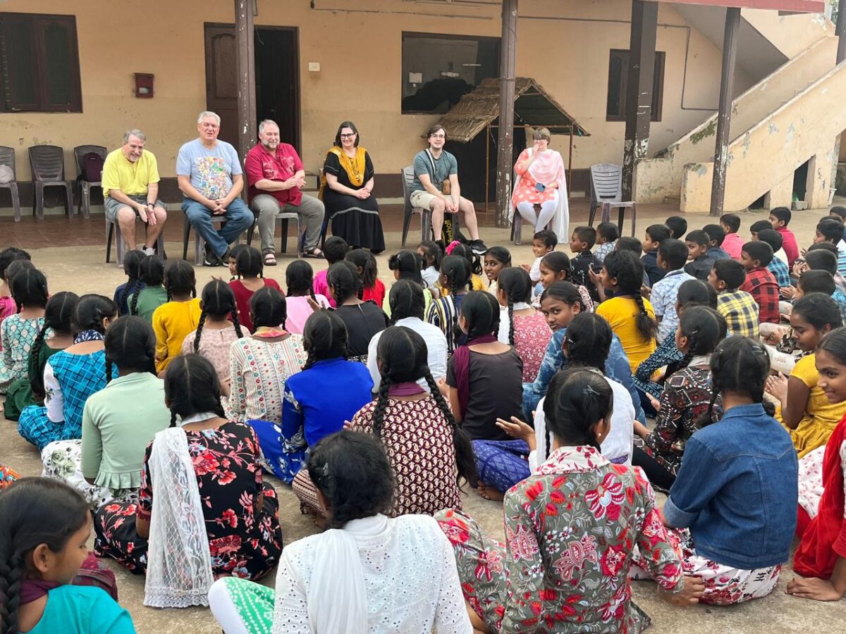 Visitors at the Children of Faith Home in India are welcomed with garlands of Marigolds