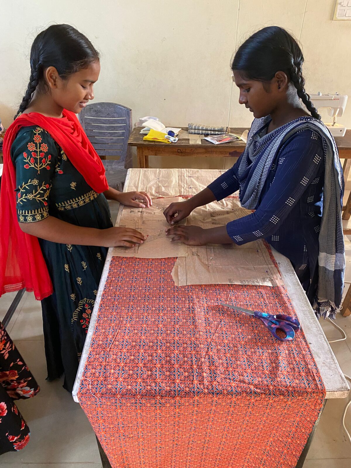 Girls Sewing at the Children of Faith Home in Visakhapatnam, India