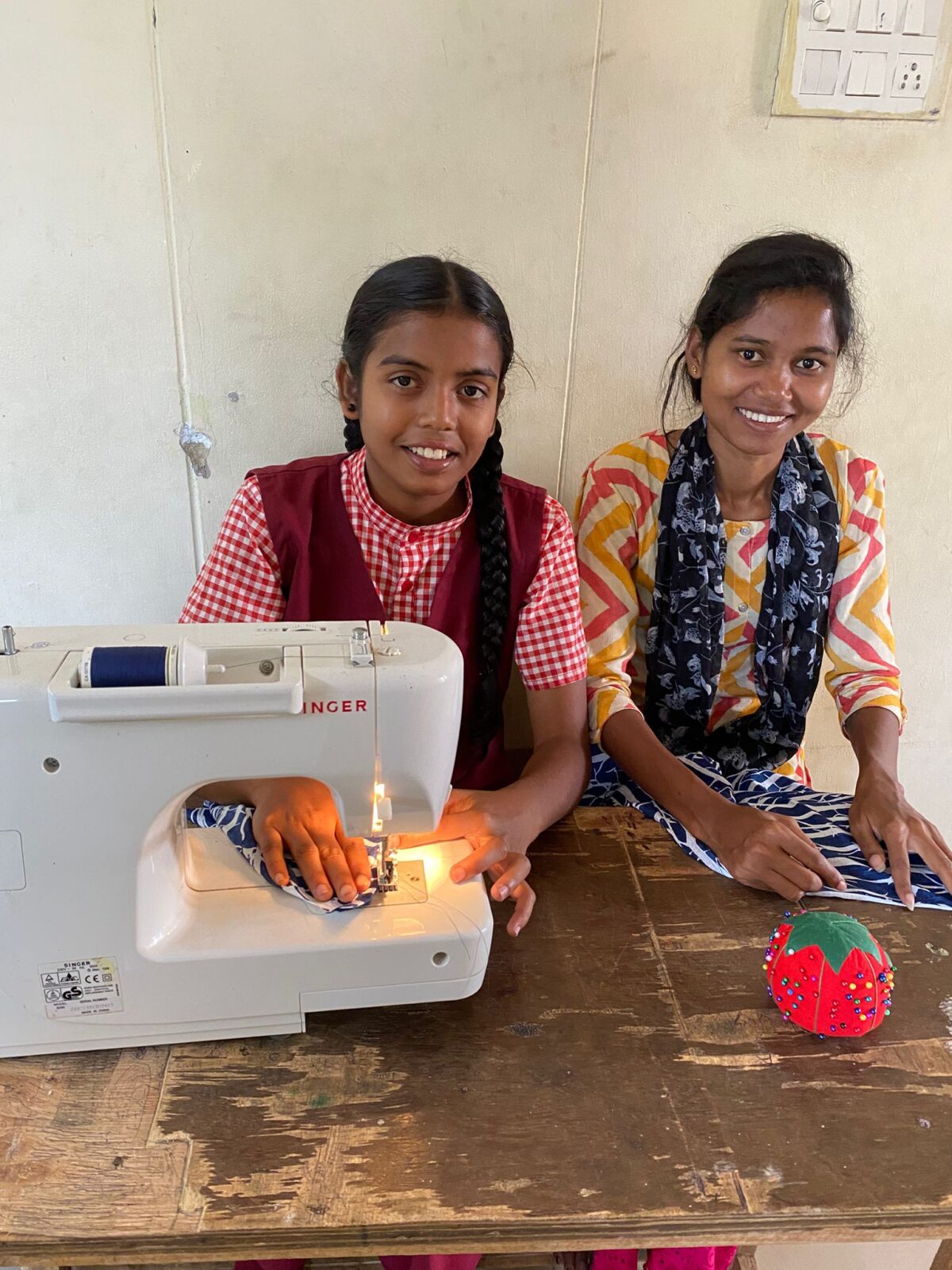 Girls Sewing at the Children of Faith Home in Visakhapatnam, India