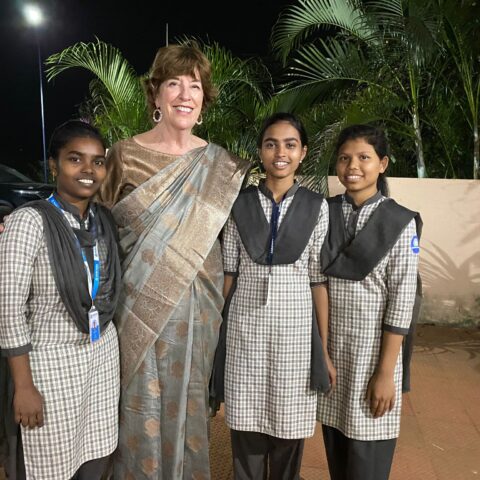 Visitors at the Children of Faith Home in Visakhapatnam, India