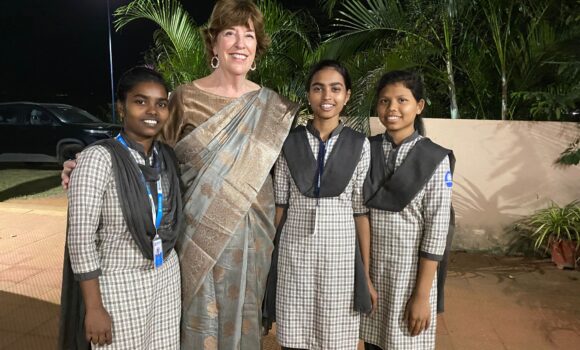 Visitors at the Children of Faith Home in Visakhapatnam, India