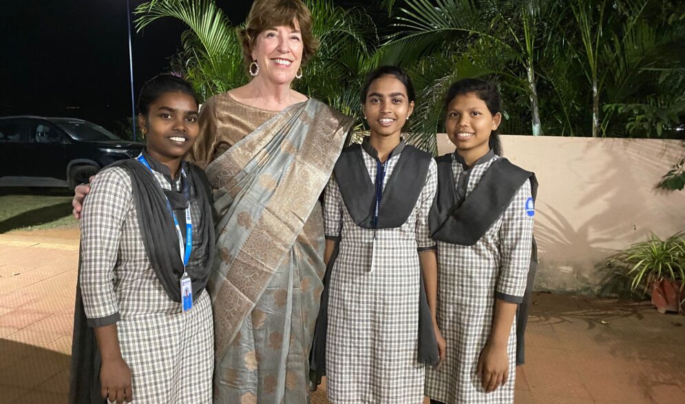 Visitors at the Children of Faith Home in Visakhapatnam, India