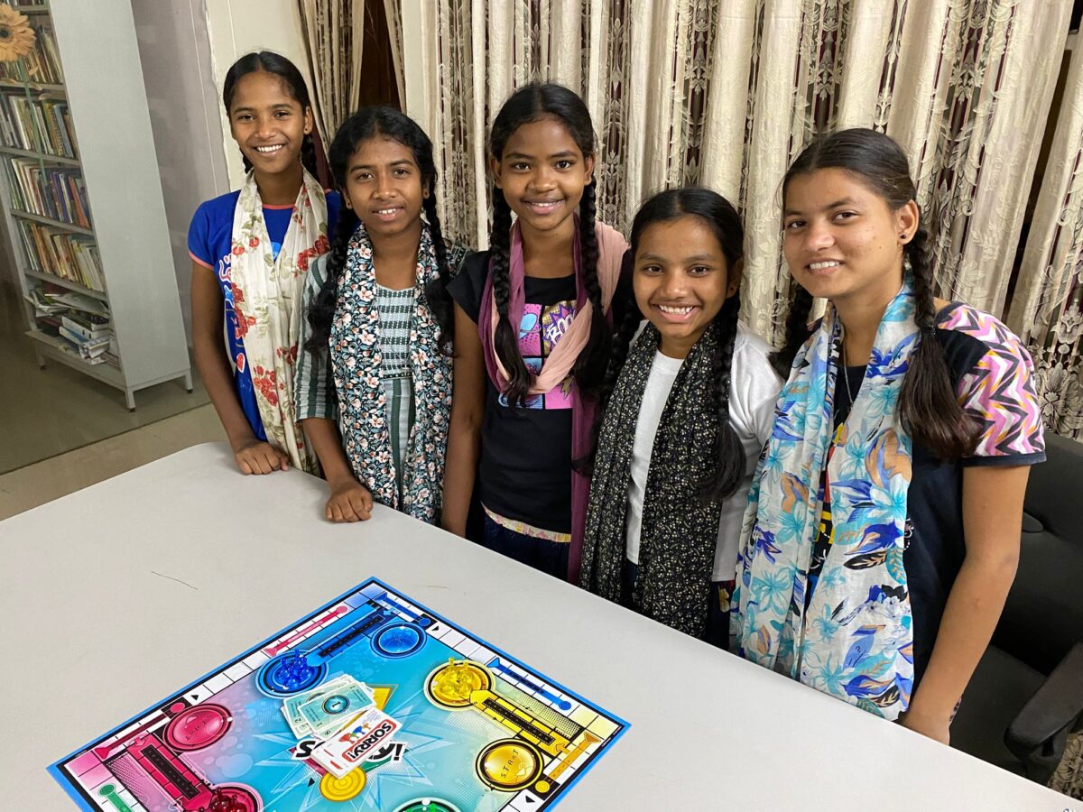 Playing boards games is a fun relaxing activity at the Children of Faith Home in Visakhapatnam, India